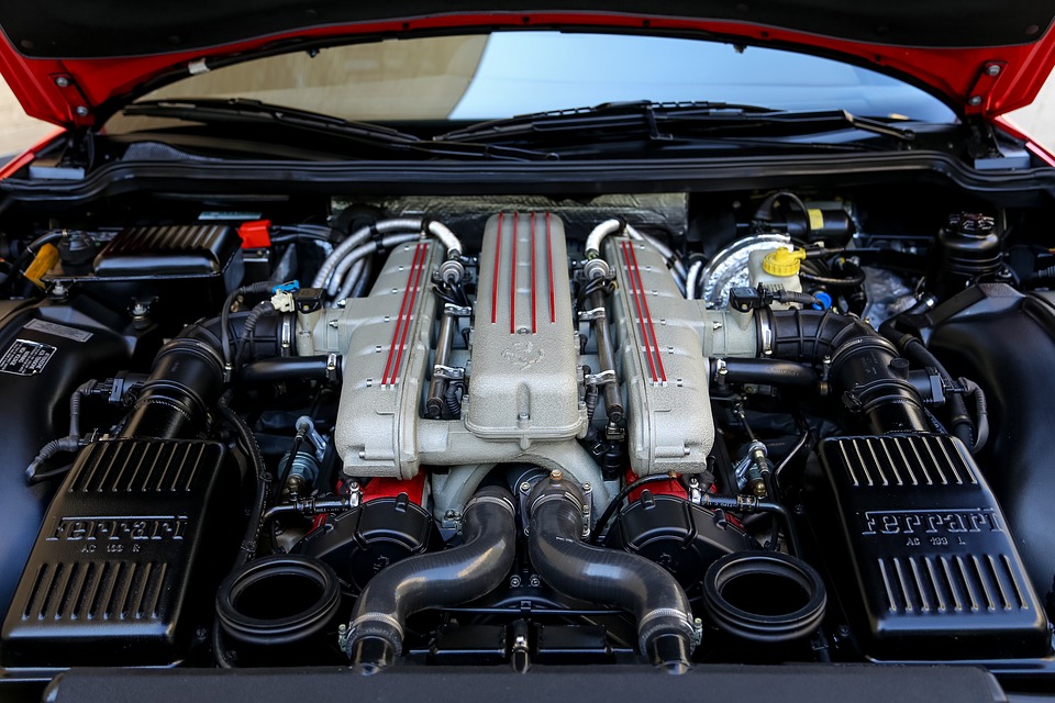 car engine of a Ferrari