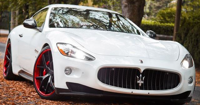 beautiful white sports car