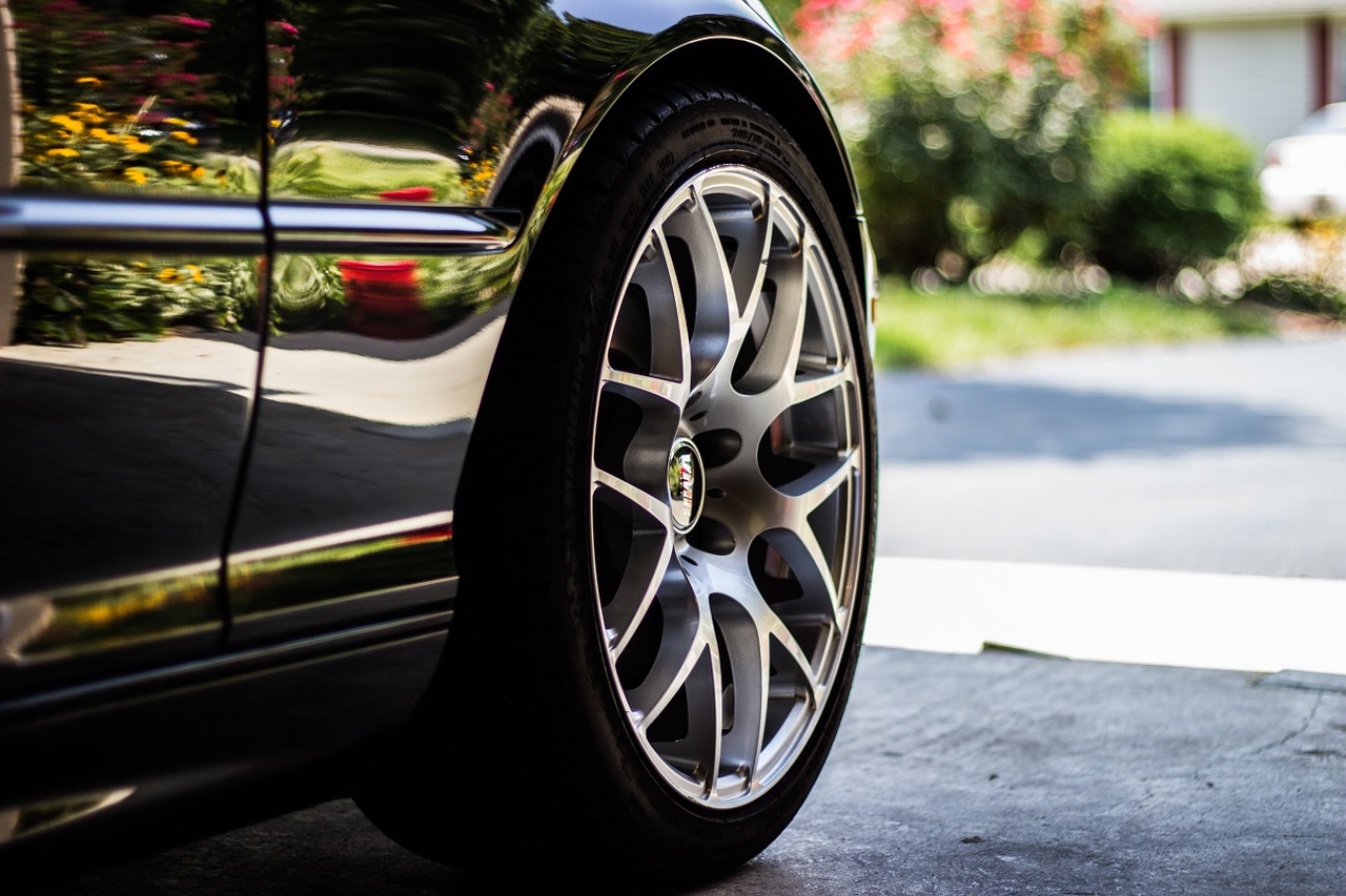 tire of a black car