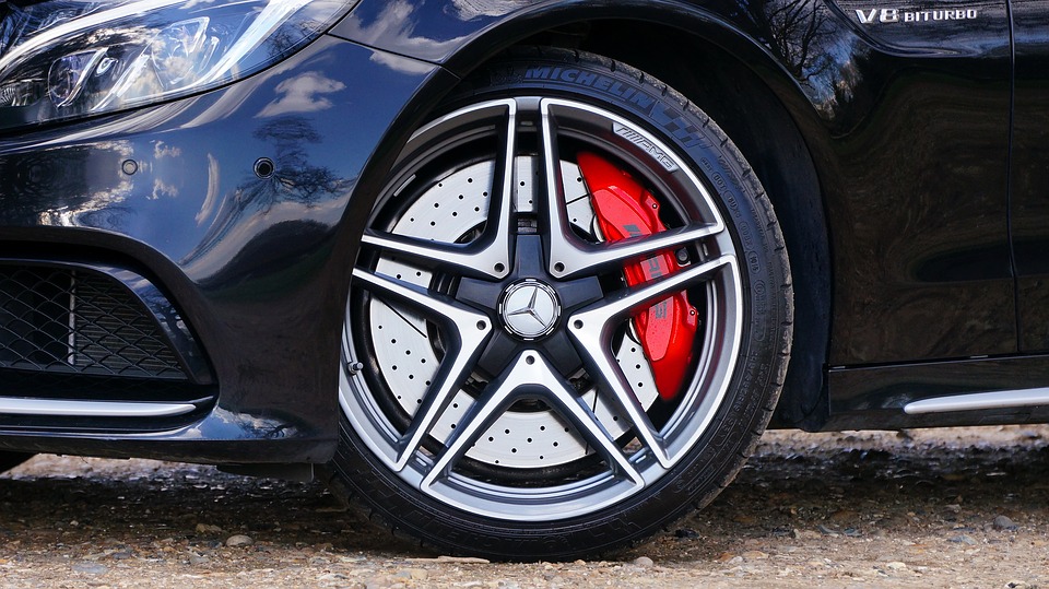 Michelin tire of a black car